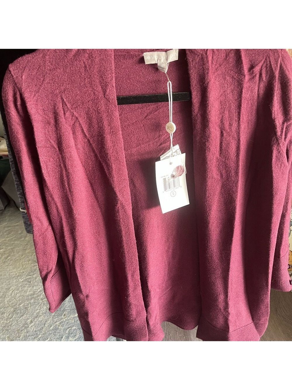 Elegant Open Front Cardigan Sweater - Deep mauve New with tags.